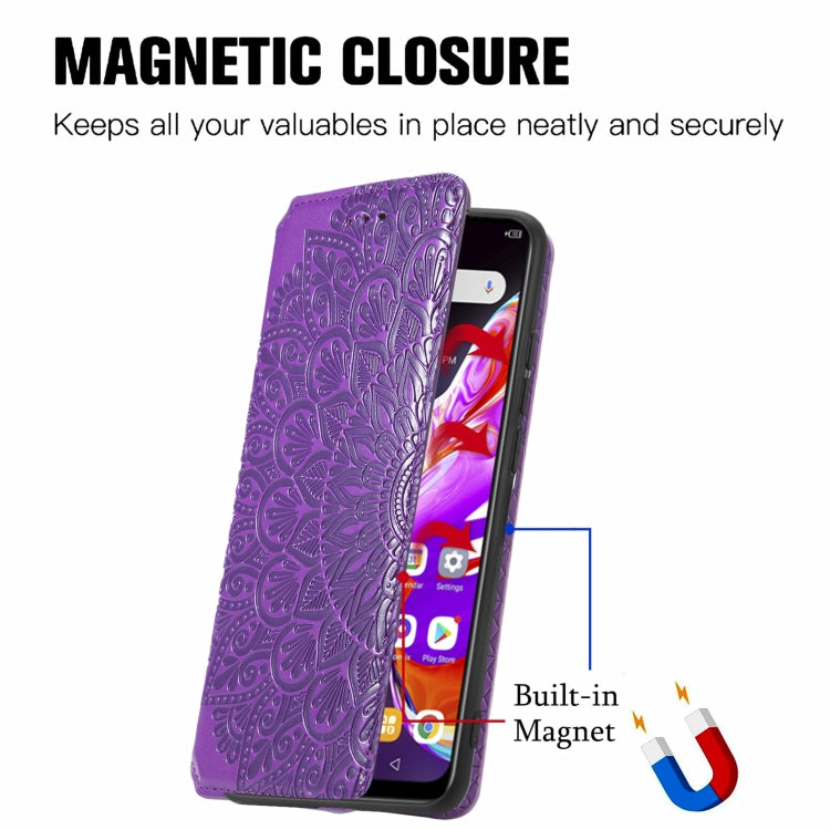 For Infinix Hot 10T Blooming Mandala Embossed Pattern Magnetic Horizontal Flip Leather Case with Holder & Card Slots & Wallet