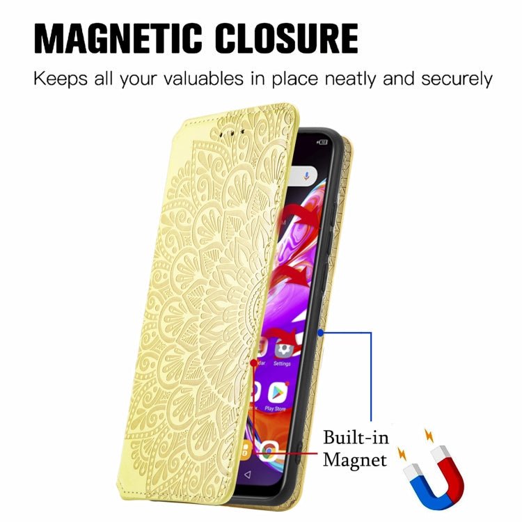 For Infinix Hot 10T Blooming Mandala Embossed Pattern Magnetic Horizontal Flip Leather Case with Holder & Card Slots & Wallet