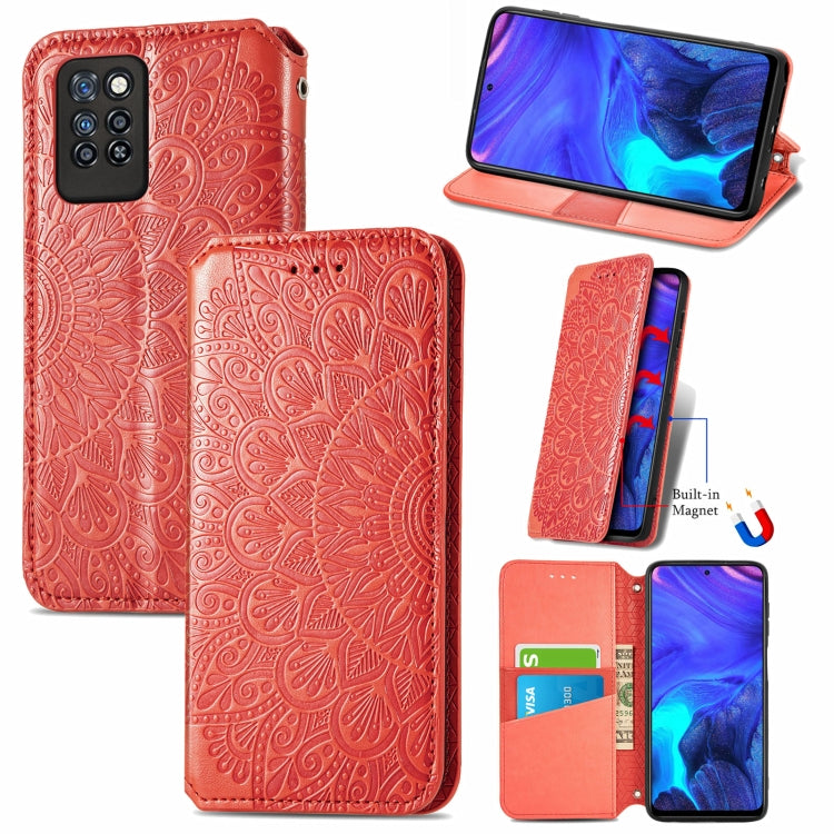 For Infinix Note 10 Pro Blooming Mandala Embossed Pattern Magnetic Horizontal Flip Leather Case with Holder & Card Slots & Wallet
