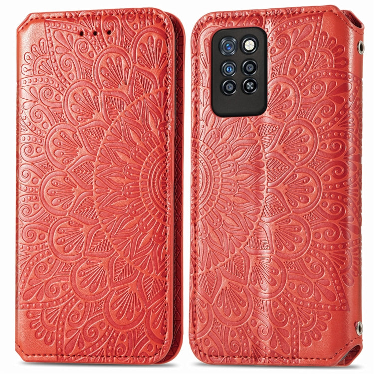 For Infinix Note 10 Pro Blooming Mandala Embossed Pattern Magnetic Horizontal Flip Leather Case with Holder & Card Slots & Wallet