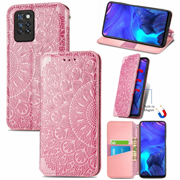 For Infinix Note 10 Pro Blooming Mandala Embossed Pattern Magnetic Horizontal Flip Leather Case with Holder & Card Slots & Wallet