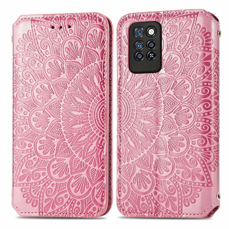 For Infinix Note 10 Pro Blooming Mandala Embossed Pattern Magnetic Horizontal Flip Leather Case with Holder & Card Slots & Wallet