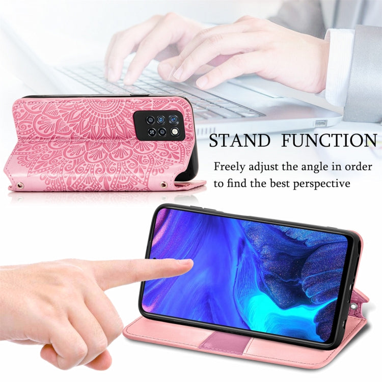 For Infinix Note 10 Pro Blooming Mandala Embossed Pattern Magnetic Horizontal Flip Leather Case with Holder & Card Slots & Wallet