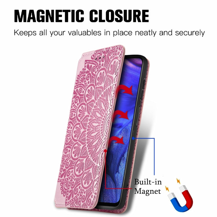 For Infinix Note 10 Pro Blooming Mandala Embossed Pattern Magnetic Horizontal Flip Leather Case with Holder & Card Slots & Wallet