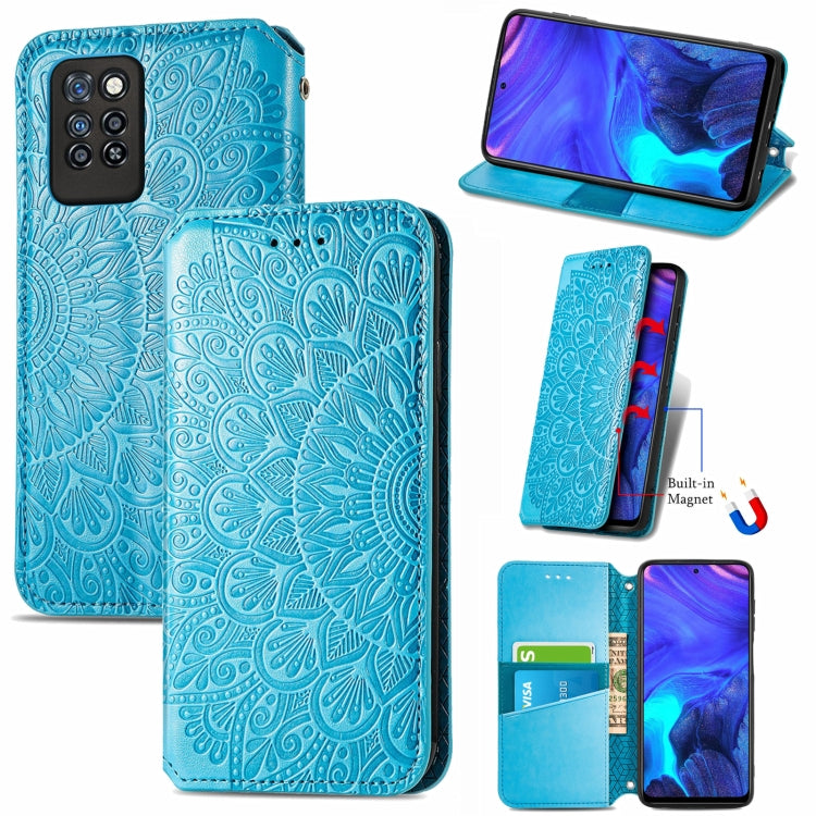 For Infinix Note 10 Pro Blooming Mandala Embossed Pattern Magnetic Horizontal Flip Leather Case with Holder & Card Slots & Wallet