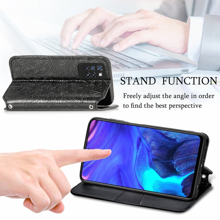For Infinix Note 10 Pro Blooming Mandala Embossed Pattern Magnetic Horizontal Flip Leather Case with Holder & Card Slots & Wallet