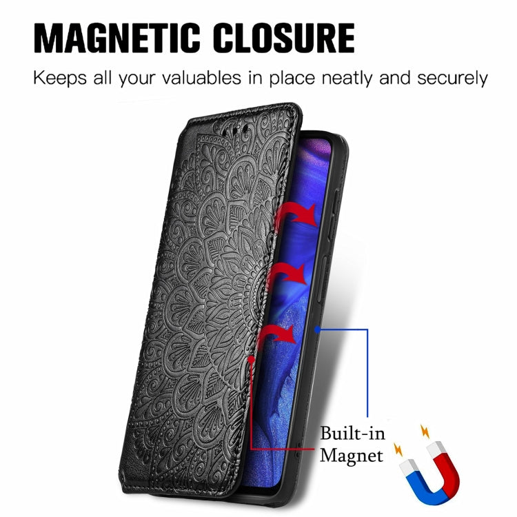 For Infinix Note 10 Pro Blooming Mandala Embossed Pattern Magnetic Horizontal Flip Leather Case with Holder & Card Slots & Wallet