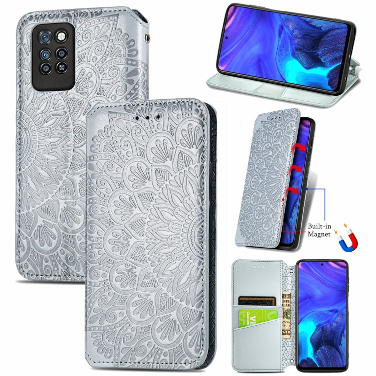 For Infinix Note 10 Pro Blooming Mandala Embossed Pattern Magnetic Horizontal Flip Leather Case with Holder & Card Slots & Wallet