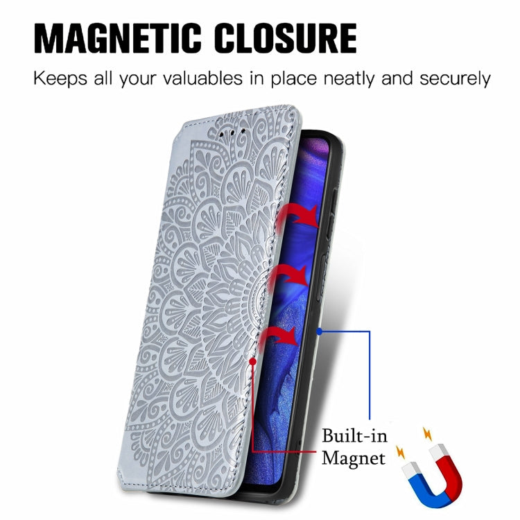 For Infinix Note 10 Pro Blooming Mandala Embossed Pattern Magnetic Horizontal Flip Leather Case with Holder & Card Slots & Wallet