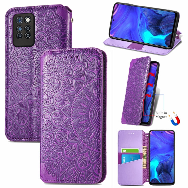 For Infinix Note 10 Pro Blooming Mandala Embossed Pattern Magnetic Horizontal Flip Leather Case with Holder & Card Slots & Wallet
