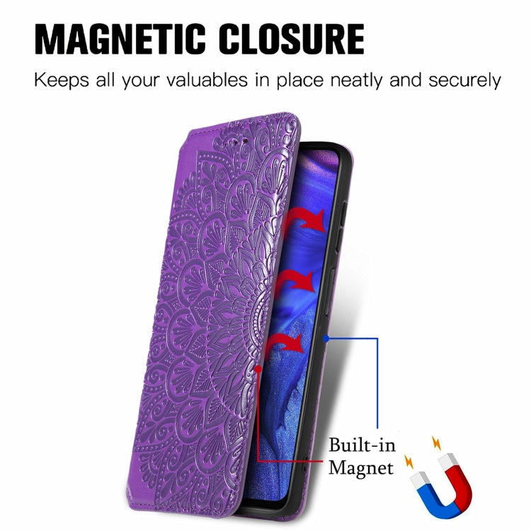 For Infinix Note 10 Pro Blooming Mandala Embossed Pattern Magnetic Horizontal Flip Leather Case with Holder & Card Slots & Wallet