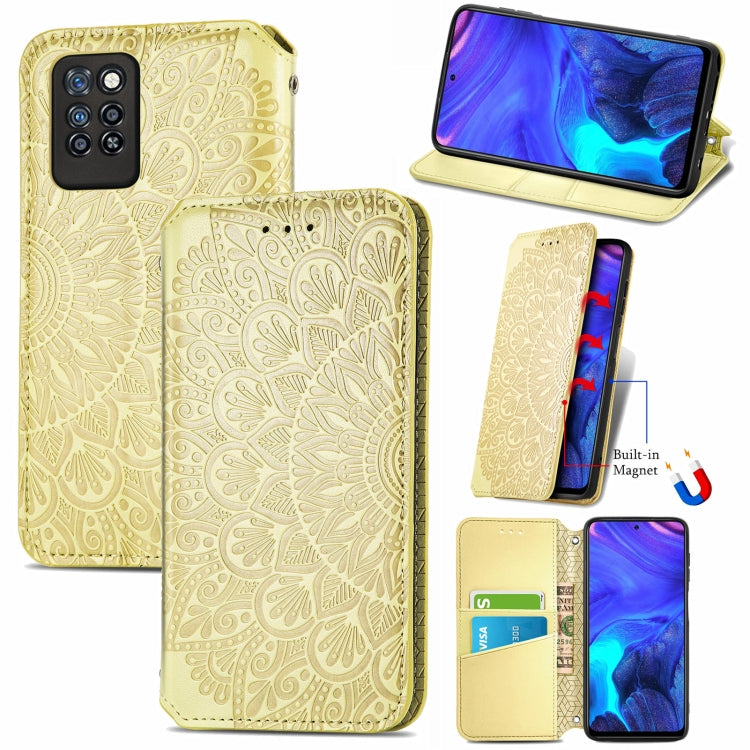 For Infinix Note 10 Pro Blooming Mandala Embossed Pattern Magnetic Horizontal Flip Leather Case with Holder & Card Slots & Wallet