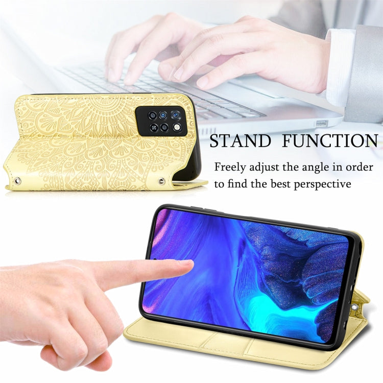 For Infinix Note 10 Pro Blooming Mandala Embossed Pattern Magnetic Horizontal Flip Leather Case with Holder & Card Slots & Wallet