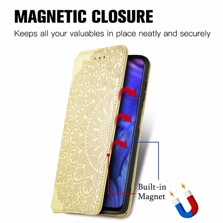 For Infinix Note 10 Pro Blooming Mandala Embossed Pattern Magnetic Horizontal Flip Leather Case with Holder & Card Slots & Wallet
