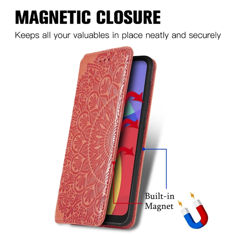 For Alcatel 1S (2021) Blooming Mandala Embossed Pattern Magnetic Horizontal Flip Leather Case with Holder & Card Slots & Wallet