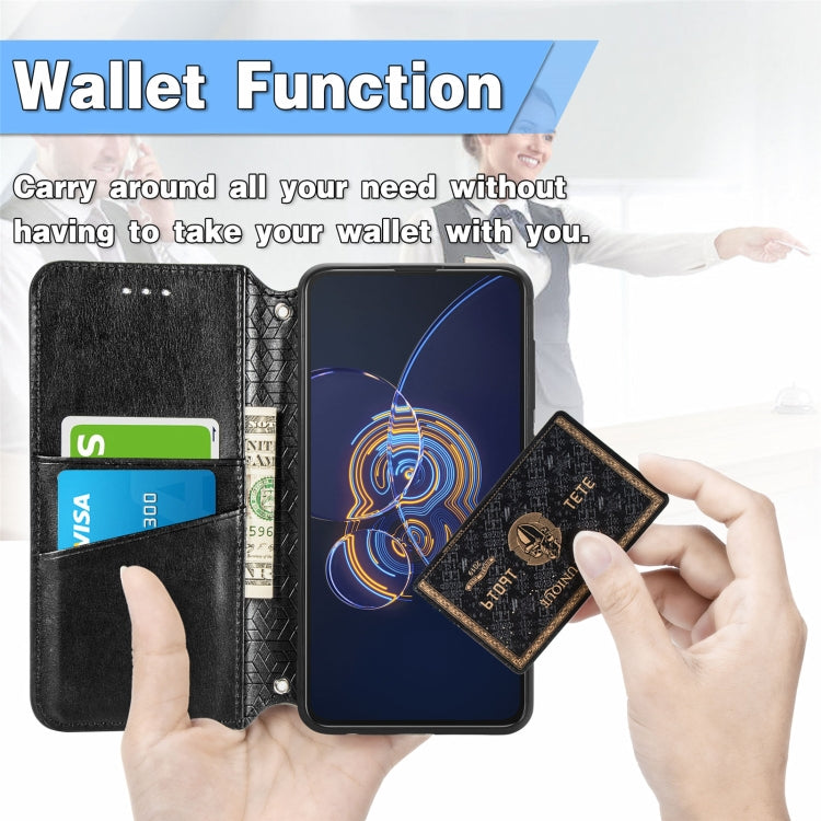 For Asus Zenfone 8 Flip Blooming Mandala Embossed Pattern Magnetic Horizontal Flip Leather Case with Holder & Card Slots & Wallet