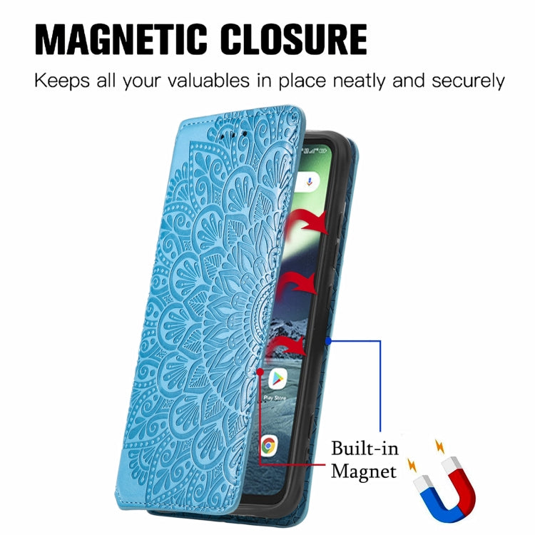 For UMIDIGI Bison GT Blooming Mandala Embossed Pattern Magnetic Horizontal Flip Leather Case with Holder & Card Slots & Wallet