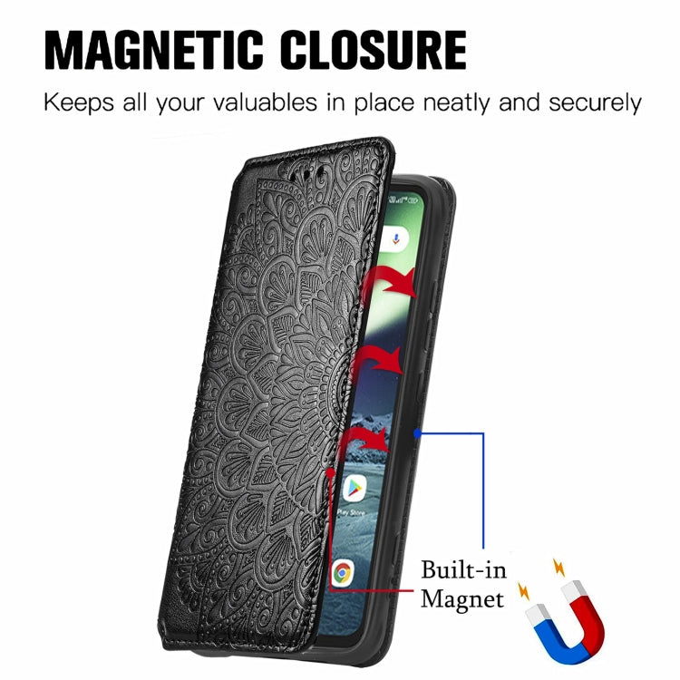 For UMIDIGI Bison GT Blooming Mandala Embossed Pattern Magnetic Horizontal Flip Leather Case with Holder & Card Slots & Wallet