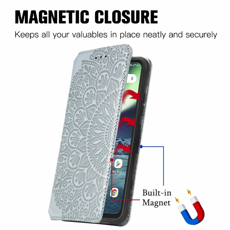 For UMIDIGI Bison GT Blooming Mandala Embossed Pattern Magnetic Horizontal Flip Leather Case with Holder & Card Slots & Wallet