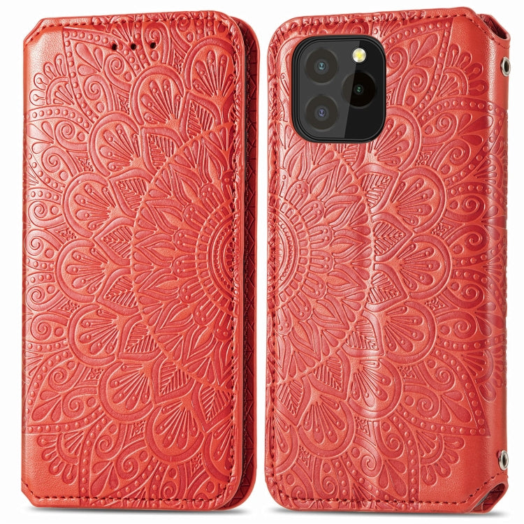 For Oukitel C21 Pro Blooming Mandala Embossed Pattern Magnetic Horizontal Flip Leather Case with Holder & Card Slots & Wallet