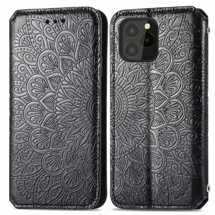 For Oukitel C21 Pro Blooming Mandala Embossed Pattern Magnetic Horizontal Flip Leather Case with Holder & Card Slots & Wallet