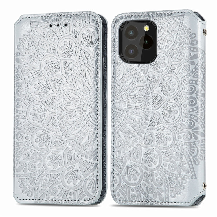 For Oukitel C21 Pro Blooming Mandala Embossed Pattern Magnetic Horizontal Flip Leather Case with Holder & Card Slots & Wallet