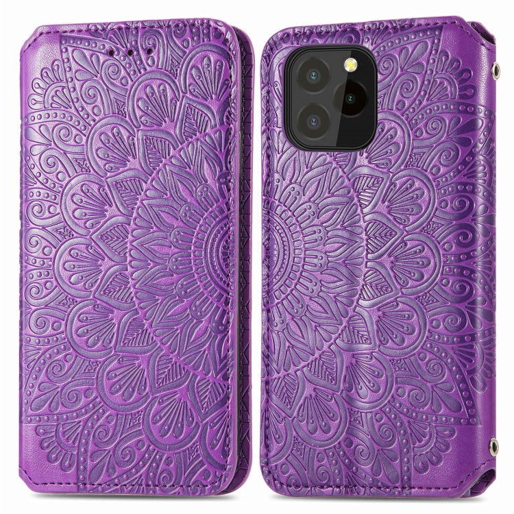 For Oukitel C21 Pro Blooming Mandala Embossed Pattern Magnetic Horizontal Flip Leather Case with Holder & Card Slots & Wallet
