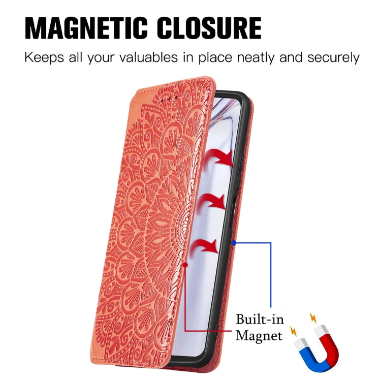 For Blackview A100 Blooming Mandala Embossed Pattern Magnetic Horizontal Flip Leather Case with Holder & Card Slots & Wallet