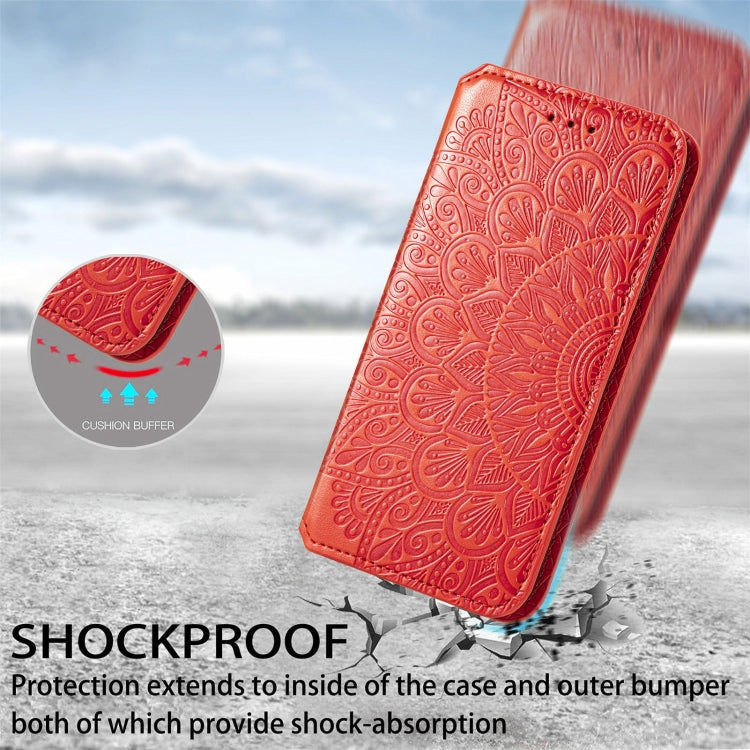 For Blackview A100 Blooming Mandala Embossed Pattern Magnetic Horizontal Flip Leather Case with Holder & Card Slots & Wallet