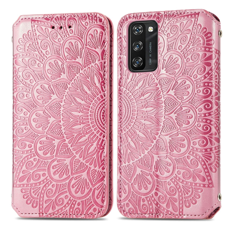 For Blackview A100 Blooming Mandala Embossed Pattern Magnetic Horizontal Flip Leather Case with Holder & Card Slots & Wallet