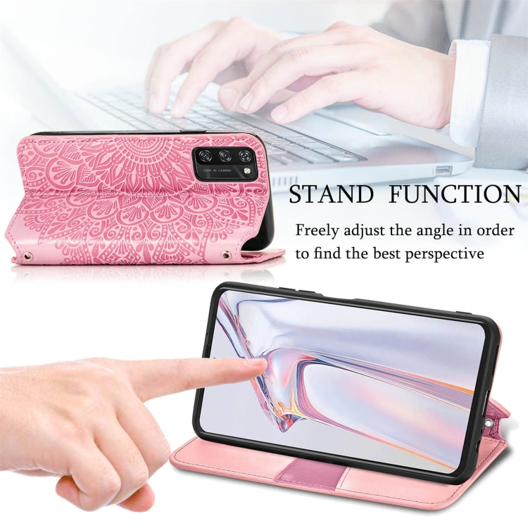 For Blackview A100 Blooming Mandala Embossed Pattern Magnetic Horizontal Flip Leather Case with Holder & Card Slots & Wallet