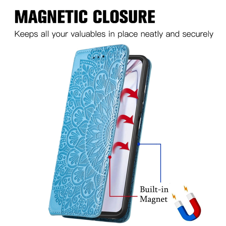 For Blackview A100 Blooming Mandala Embossed Pattern Magnetic Horizontal Flip Leather Case with Holder & Card Slots & Wallet