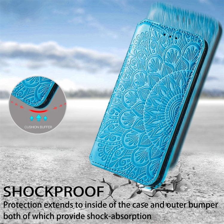For Blackview A100 Blooming Mandala Embossed Pattern Magnetic Horizontal Flip Leather Case with Holder & Card Slots & Wallet