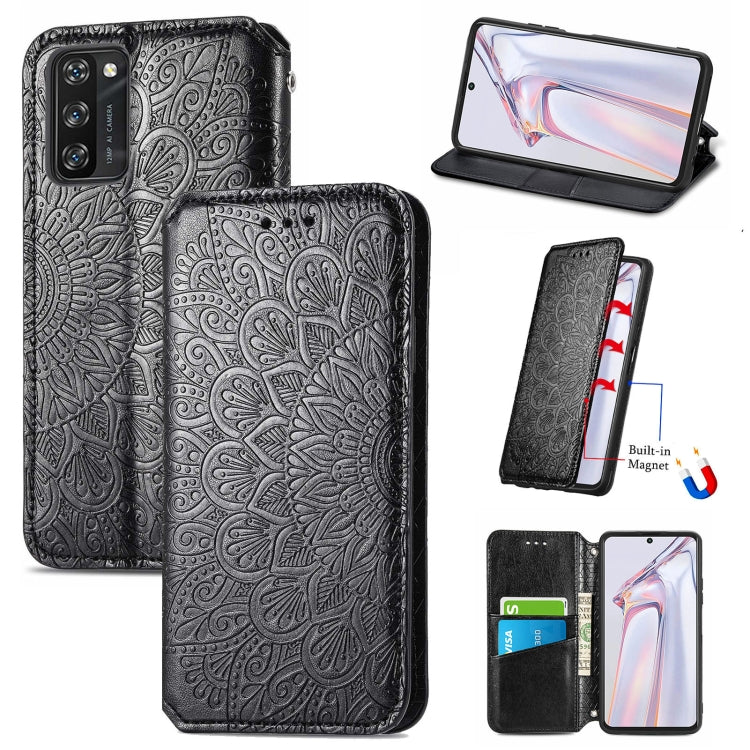 For Blackview A100 Blooming Mandala Embossed Pattern Magnetic Horizontal Flip Leather Case with Holder & Card Slots & Wallet