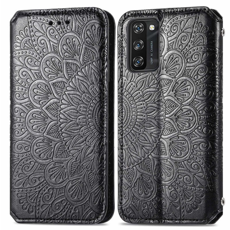 For Blackview A100 Blooming Mandala Embossed Pattern Magnetic Horizontal Flip Leather Case with Holder & Card Slots & Wallet
