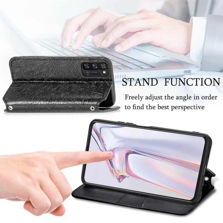 For Blackview A100 Blooming Mandala Embossed Pattern Magnetic Horizontal Flip Leather Case with Holder & Card Slots & Wallet