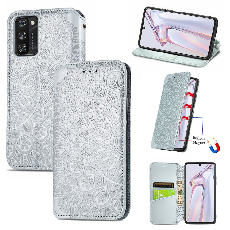 For Blackview A100 Blooming Mandala Embossed Pattern Magnetic Horizontal Flip Leather Case with Holder & Card Slots & Wallet
