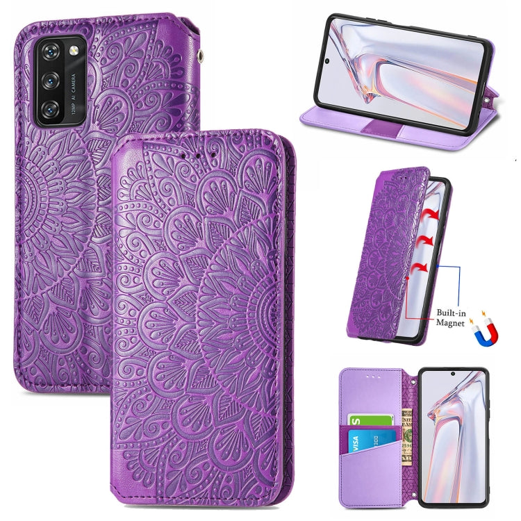 For Blackview A100 Blooming Mandala Embossed Pattern Magnetic Horizontal Flip Leather Case with Holder & Card Slots & Wallet