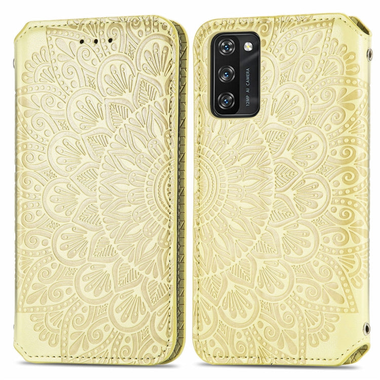 For Blackview A100 Blooming Mandala Embossed Pattern Magnetic Horizontal Flip Leather Case with Holder & Card Slots & Wallet