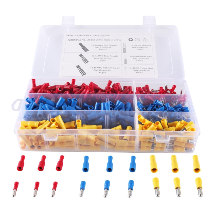 A6272 560 PCS Car Cable Connection Cold Press Terminal Male & Female Connector