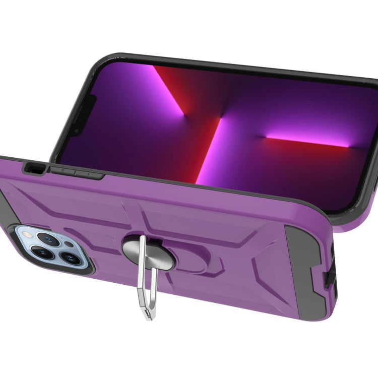 For iPhone 13 Pro War-god Armor TPU + PC Shockproof Magnetic Protective Case with Ring Holder