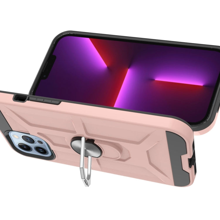 For iPhone 13 Pro Max War-god Armor TPU + PC Shockproof Magnetic Protective Case with Ring Holder