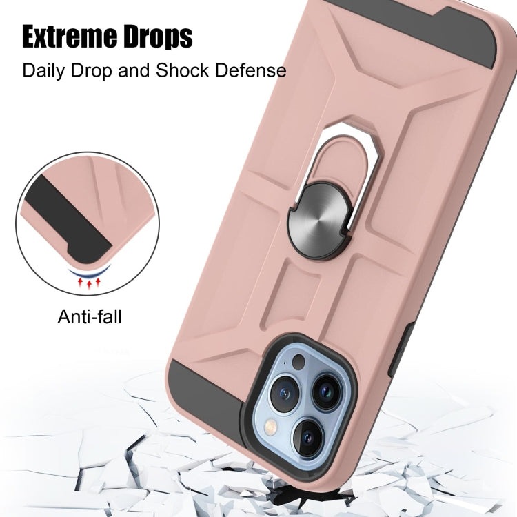 For iPhone 13 Pro Max War-god Armor TPU + PC Shockproof Magnetic Protective Case with Ring Holder