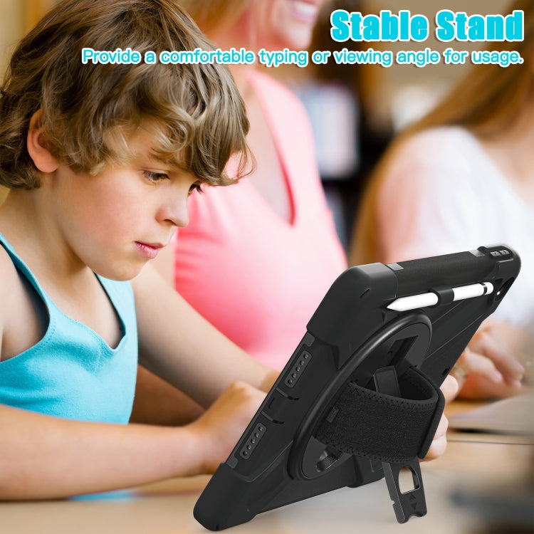 For iPad 10.2 2021 / 2020 / 2019 Silicone + PC Protective Case with Holder & Shoulder Strap