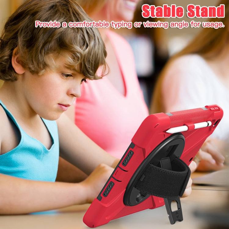 For iPad 10.2 2021 / 2020 / 2019 Silicone + PC Protective Case with Holder & Shoulder Strap