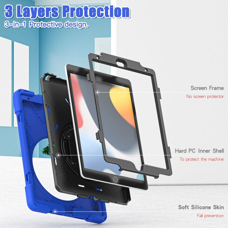 For iPad 10.2 2021 / 2020 / 2019 Silicone + PC Protective Case with Holder & Shoulder Strap