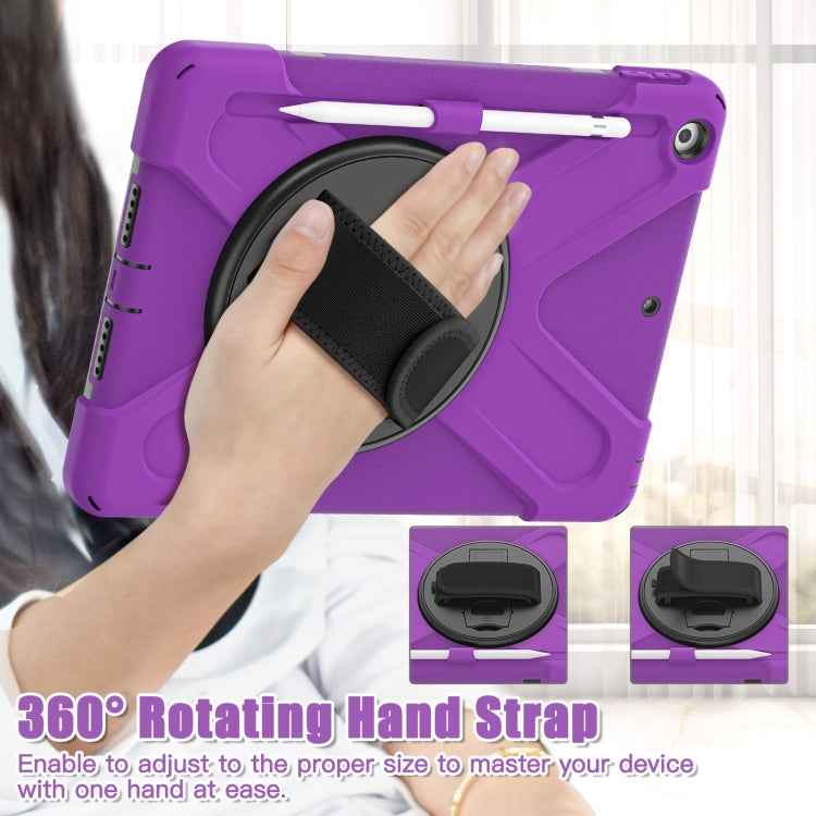 For iPad 10.2 2021 / 2020 / 2019 Silicone + PC Protective Case with Holder & Shoulder Strap