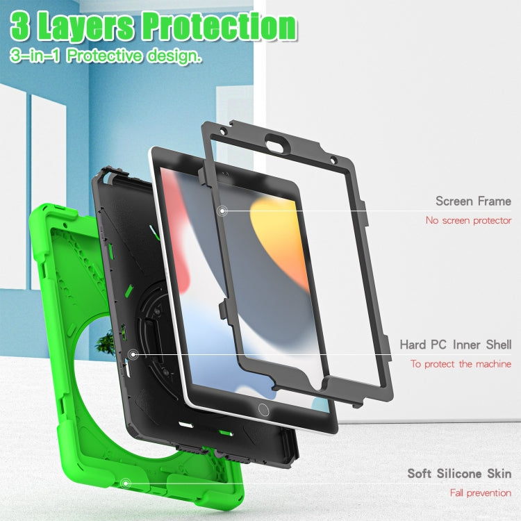 For iPad 10.2 2021 / 2020 / 2019 Silicone + PC Protective Case with Holder & Shoulder Strap