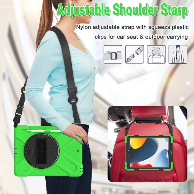 For iPad 10.2 2021 / 2020 / 2019 Silicone + PC Protective Case with Holder & Shoulder Strap