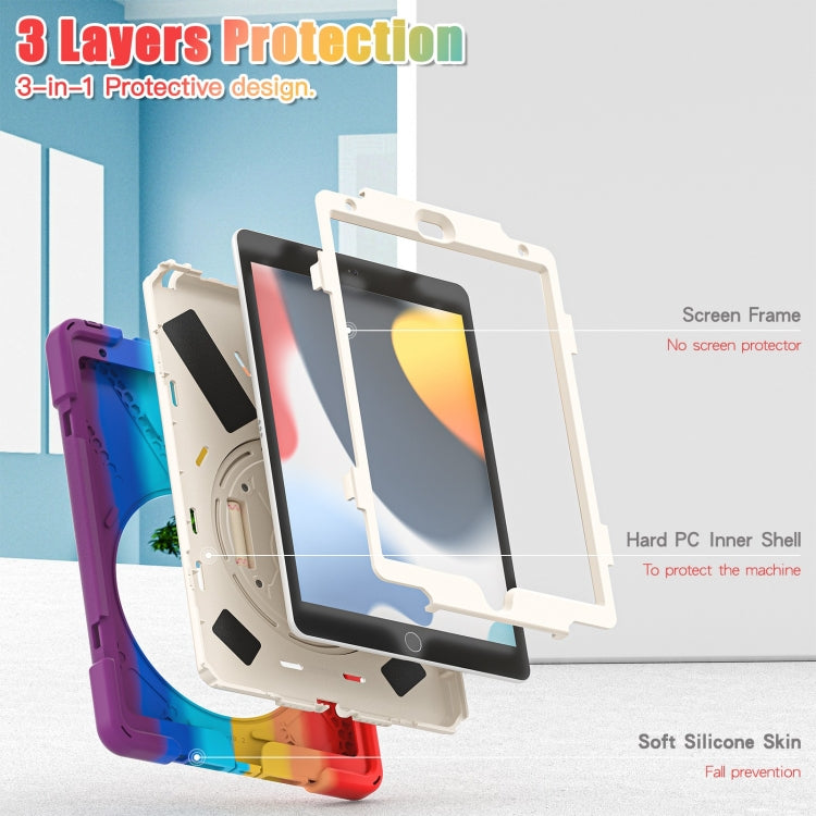 For iPad 10.2 2021 / 2020 / 2019 Silicone + PC Protective Case with Holder & Shoulder Strap